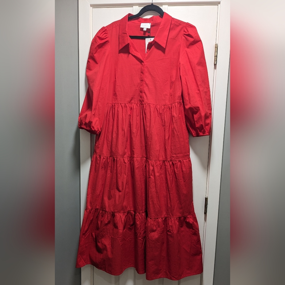 Sugarlips Red Tiered Maxi Dress